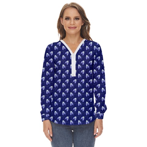 Into The Forest Zip Up Long Sleeve Blouse by Sparkle