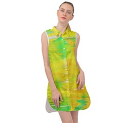 Colorful Multicolored Maximalist Abstract Design Sleeveless Shirt Dress by dflcprintsclothing