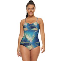 Oil Painting Night Scenery Fantasy Retro Full Coverage Swimsuit by Ravend