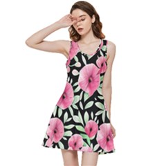 Watercolor Flowers Botanical Foliage Inside Out Racerback Dress by GardenOfOphir