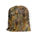 Rusty Orange Abstract Surface Drawstring Pouch (XL) View1