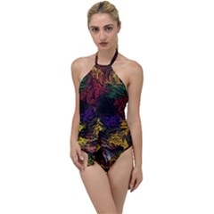 Abstract Painting Colorful Go With The Flow One Piece Swimsuit by Ravend
