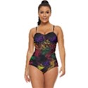 Abstract Painting Colorful Retro Full Coverage Swimsuit View1