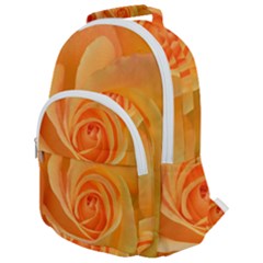 Flower Plant Rose Nature Garden Orange Macro Rounded Multi Pocket Backpack by Ravend