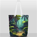 Rainforest Jungle Cartoon Animation Background Full Print Rope Handle Tote (Small) View2