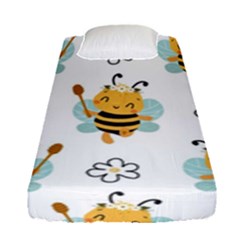 Art Bee Pattern Design Wallpaper Background Fitted Sheet (single Size) by Ravend