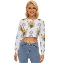 Art Bee Pattern Design Wallpaper Background Lightweight Long Sleeve Sweatshirt View1