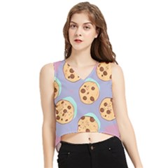 Cookies Chocolate Chips Chocolate Cookies Sweets V-neck Cropped Tank Top by Ravend