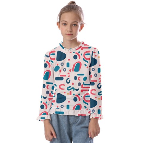 Shapes Pattern  Kids  Frill Detail Tee by Sobalvarro