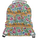 Flower Fabric Fabric Design Fabric Pattern Art Rounded Multi Pocket Backpack View3