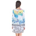 Rainbow Fun Cute Minimal Doodle Drawing Arts Long Sleeve V-neck Flare Dress View2