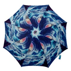 Storm Tsunami Waves Ocean Sea Nautical Nature Hook Handle Umbrellas (medium) by Ravend