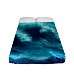 Thunderstorm Tsunami Tidal Wave Ocean Waves Sea Fitted Sheet (full/ Double Size) by Ravend