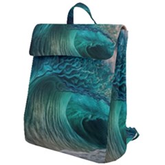 Tsunami Waves Ocean Sea Water Rough Seas 2 Flap Top Backpack by Ravend