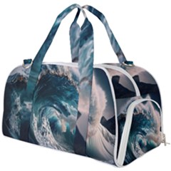 Tsunami Waves Ocean Sea Water Rough Seas 5 Burner Gym Duffel Bag by Ravend