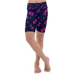 Wine Wine Bottles Background Graphic Kids  Lightweight Velour Cropped Yoga Leggings by Ravend