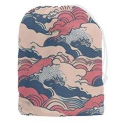 Waves Ocean Sea Water Pattern Rough Seas Drawstring Pouch (3xl) by Ravend
