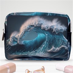 Tsunami Waves Ocean Sea Water Rough Seas Make Up Pouch (medium) by Ravend