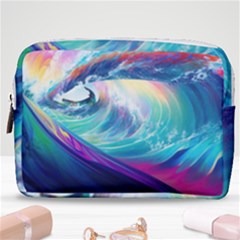 Waves Ocean Sea Tsunami Nautical Nature Water Make Up Pouch (medium) by Ravend