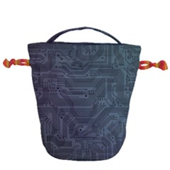 Circuit Board Circuits Mother Board Computer Chip Drawstring Bucket Bag by Ravend