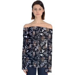 Background Pattern Graphic Beautiful Wallpaper Off Shoulder Long Sleeve Top by Ravend