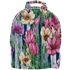 Big And Bright Watercolor Flowers Mini Full Print Backpack by GardenOfOphir