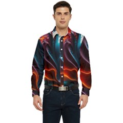 Ai Generated Swirl Splash Blaze Design Art Men s Long Sleeve  Shirt by Ravend