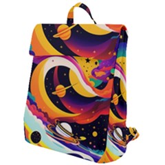 Ai Generated Moon Art Design Graphic Shape Flap Top Backpack by Ravend