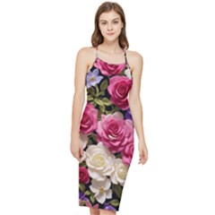 Ai Generated Roses Flowers Petals Bouquet Wedding Bodycon Cross Back Summer Dress by Ravend