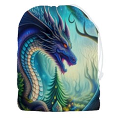 Ai Generated Dragon Fractal Art Texture Drawstring Pouch (3xl) by Ravend