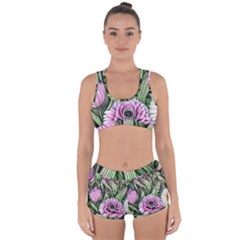 Sumptuous Watercolor Flowers Racerback Boyleg Bikini Set by GardenOfOphir