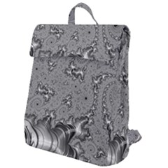 Fractal Background Pattern Texture Abstract Design Silver Flap Top Backpack by Ravend
