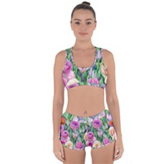 Classic Watercolor Flowers Racerback Boyleg Bikini Set by GardenOfOphir