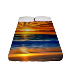 Sunset Scenic View Photography Fitted Sheet (full/ Double Size) by GardenOfOphir