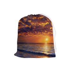 Orange Sunburst Drawstring Pouch (large) by GardenOfOphir