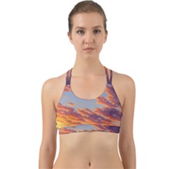 Summer Sunset Over Beach Back Web Sports Bra by GardenOfOphir