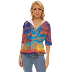 Waves Crashing On The Shore Lightweight Drawstring Hooded Top by GardenOfOphir