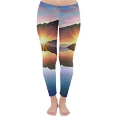 Majestic Lake Classic Winter Leggings by GardenOfOphir