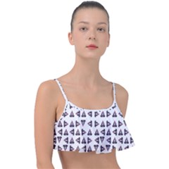 Happy Hound Funny Cute Gog Pattern Frill Bikini Top by dflcprintsclothing