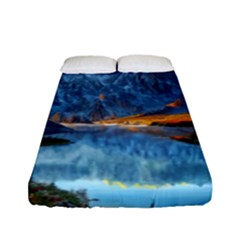 Majestic Lake Landscape Fitted Sheet (full/ Double Size) by GardenOfOphir