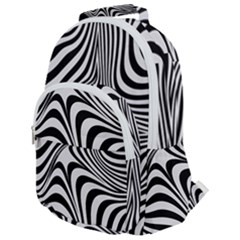 Pattern Geometric Lines Shapes Design Art Rounded Multi Pocket Backpack by Ravend