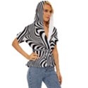 Pattern Geometric Lines Shapes Design Art Lightweight Drawstring Hooded Top View3