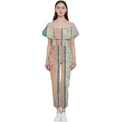 Hardwood Off Shoulder Ruffle Top Jumpsuit by artworkshop