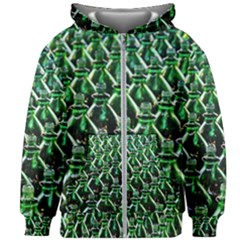 Bottles Green Drink Pattern Soda Refreshment Kids  Zipper Hoodie Without Drawstring by Ravend