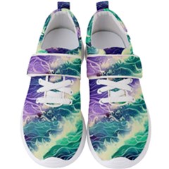 Pastel Hues Ocean Waves Men s Velcro Strap Shoes by GardenOfOphir