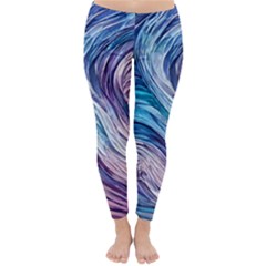 Abstract Pastel Ocean Waves Classic Winter Leggings by GardenOfOphir