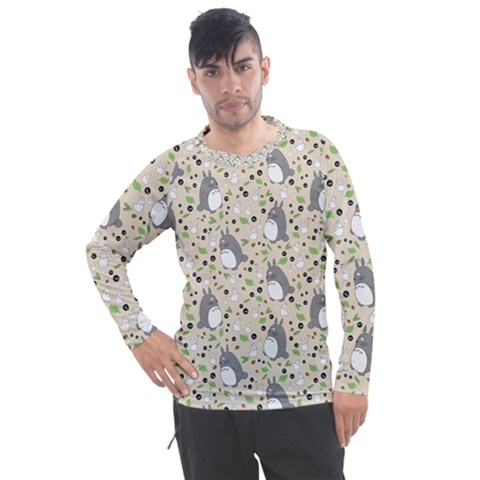 Pattern My Neighbor Totoro Men s Pique Long Sleeve Tee by Jancukart