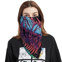 Floral Digital Art Tongue Out Face Covering Bandana (triangle) by Jancukart