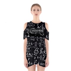 E=mc2 Text Science Albert Einstein Formula Mathematics Physics Shoulder Cutout One Piece Dress by Jancukart