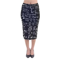 E=mc2 Text Science Albert Einstein Formula Mathematics Physics Velvet Midi Pencil Skirt by Jancukart